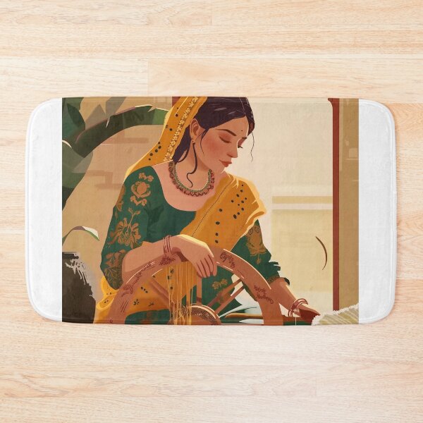 Item preview, Modern Indian woman weaving designed and sold by Rockwpapart.