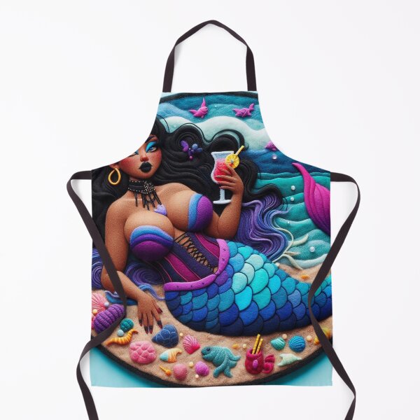 Item preview, Beautiful Dark Burlesque Mermaid on the Shore with a Drink designed and sold by FairytalePress.