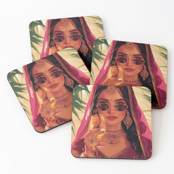 Item preview, Modern Indian Woman Drinking Art designed and sold by Rockwpapart.