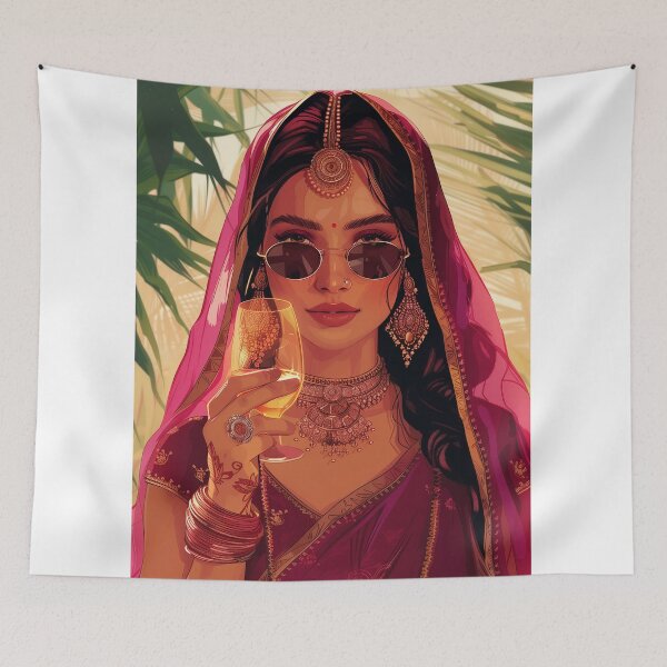 Item preview, Modern Indian Woman Drinking Art designed and sold by Rockwpapart.