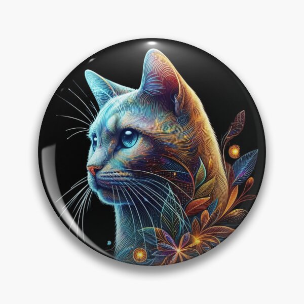 Item preview, A dazzling artistic painting of a cat illuminated in rainbow designed and sold by ROYAL-STAR.