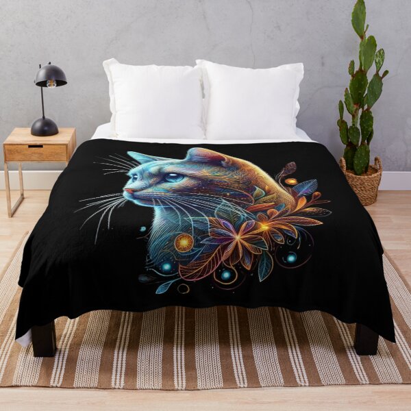 Item preview, A dazzling artistic painting of a cat illuminated in rainbow designed and sold by ROYAL-STAR.