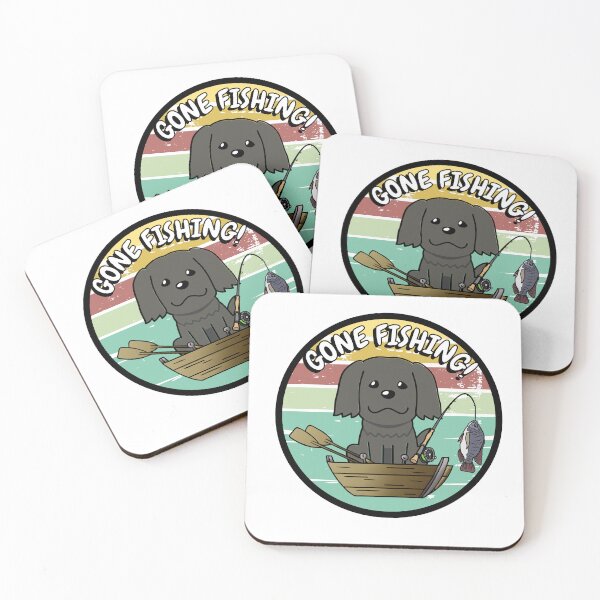 Item preview, Cute Black dog has gone fishing designed and sold by Pet Station.