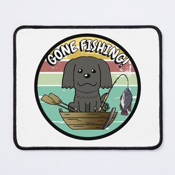 Item preview, Cute Black dog has gone fishing designed and sold by Pet Station.