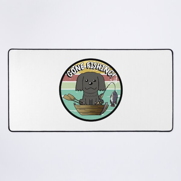 Item preview, Cute Black dog has gone fishing designed and sold by Pet Station.