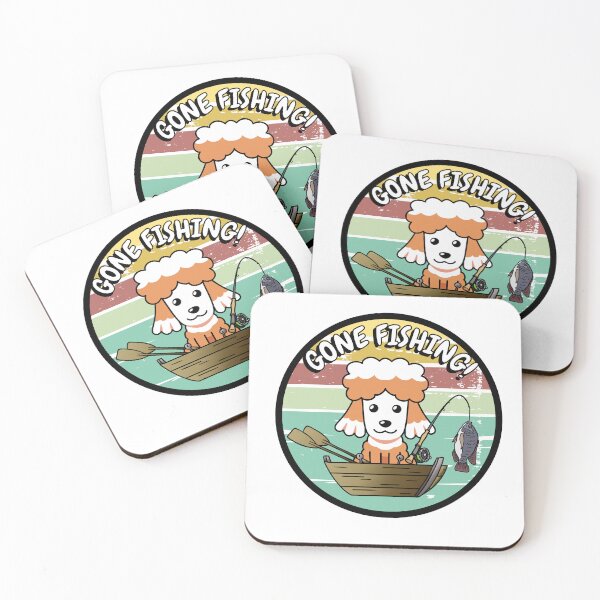Item preview, Cute brown dog has gone fishing designed and sold by Pet Station.