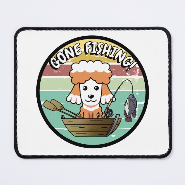 Item preview, Cute brown dog has gone fishing designed and sold by Pet Station.