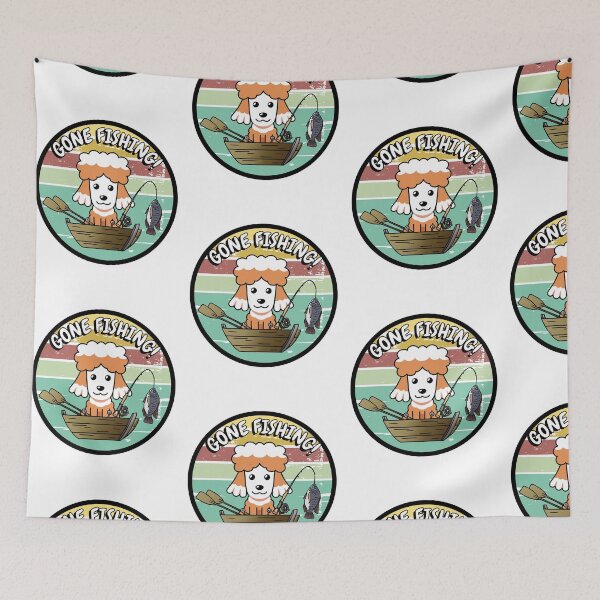 Item preview, Cute brown dog has gone fishing designed and sold by Pet Station.