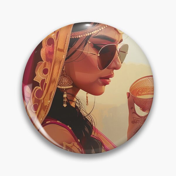 Item preview, Modern indian woman drinking tea designed and sold by Rockwpapart.