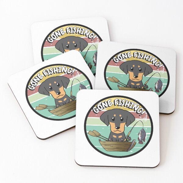 Item preview, Cute Dachshund has gone fishing designed and sold by Pet Station.