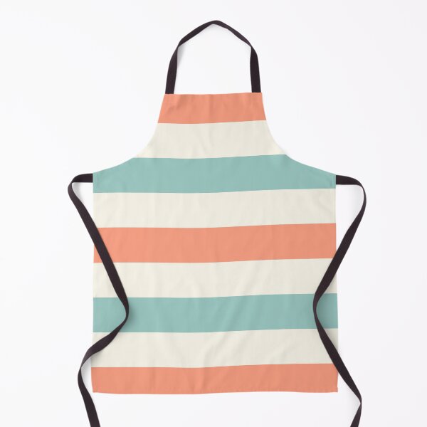 Orange, turquoise and cream stripes Apron