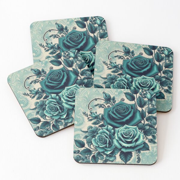 Item preview, Teal Baroque Inspired Roses designed and sold by DesignsByPrnces.