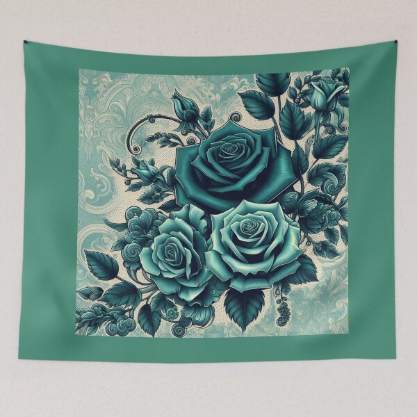 Item preview, Teal Baroque Inspired Roses designed and sold by DesignsByPrnces.