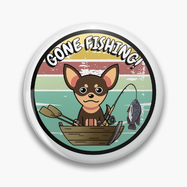Item preview, Cute Small dog has gone fishing designed and sold by Pet Station.