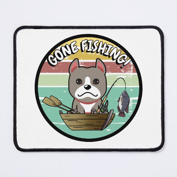 Item preview, Cute grey dog has gone fishing designed and sold by Pet Station.