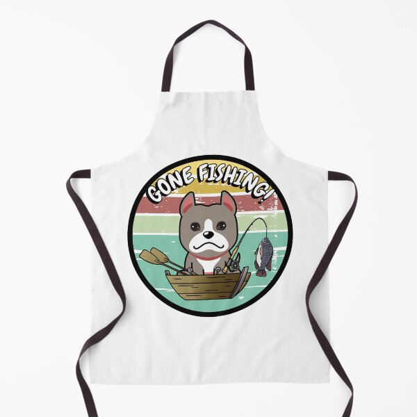 Item preview, Cute grey dog has gone fishing designed and sold by Pet Station.