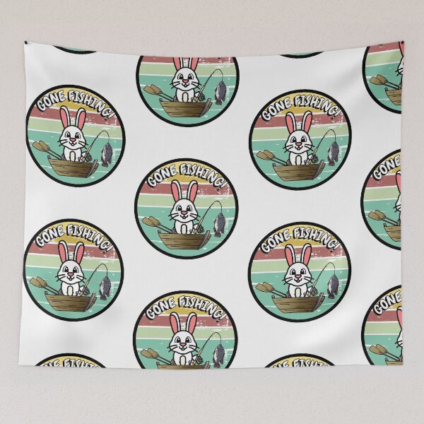 Item preview, Cute white rabbit has gone fishing designed and sold by Pet Station.