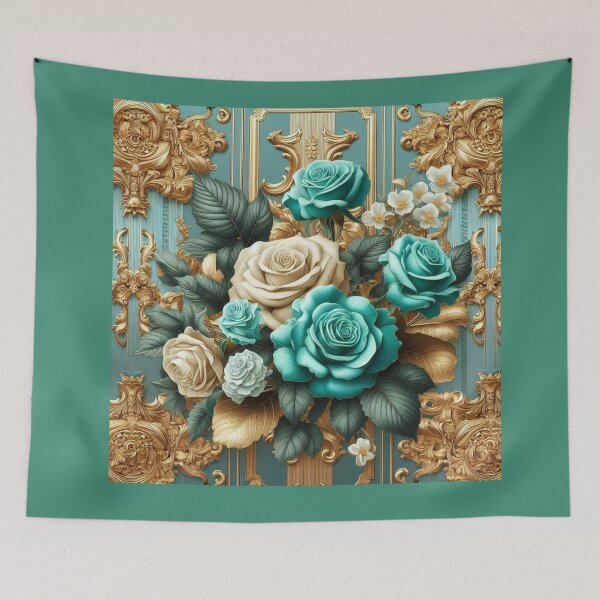 Item preview, Teal Baroque Inspired Roses designed and sold by DesignsByPrnces.
