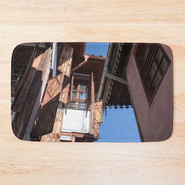 Item preview, Kissing Houses with Typical Oriel Windows in Old Town Plovdiv Bulgaria designed and sold by Georgia Mizuleva.