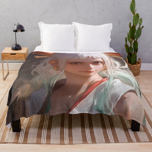 Item preview, Yamato OP Cute Anime Girl With Horns and Big Eyes, Long Hair, and a Sweet Smile – Oil Painting Style designed and sold by DGitaldreamgirl.