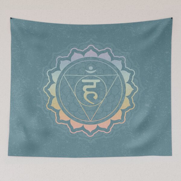 Item preview, Throat Chakra Mandala - Peacock + Rainbow Sorbet designed and sold by Irene Estelle.