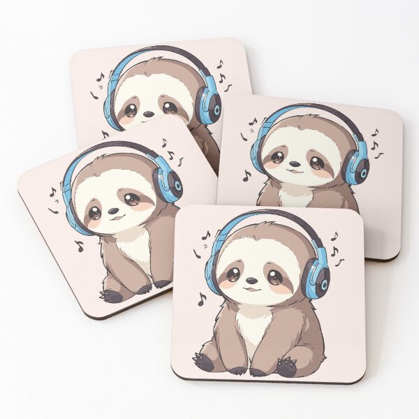 Item preview, Kawaii Cute Sloth Listening To Music designed and sold by Atlantico54.