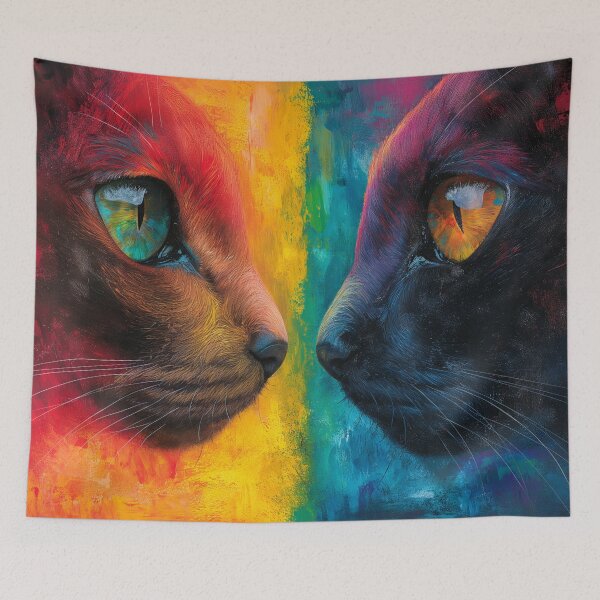 Item preview, Colorburst Cat Contemplation designed and sold by Catloaf Art.