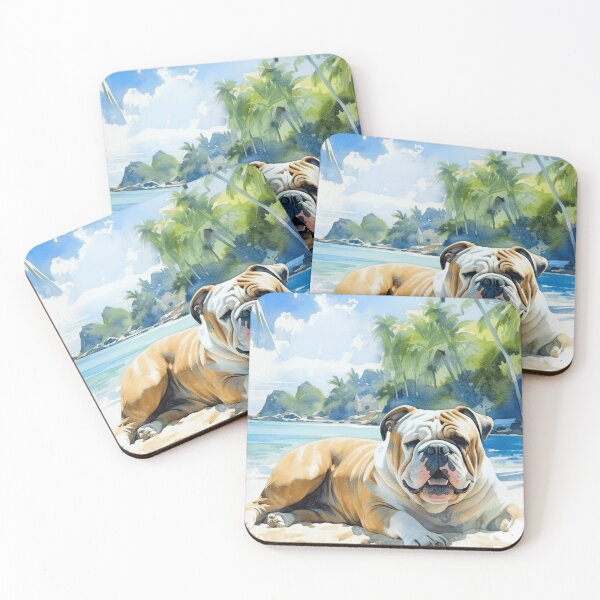 Item preview, English Bulldog On The Beach designed and sold by TheAnimalZ00.