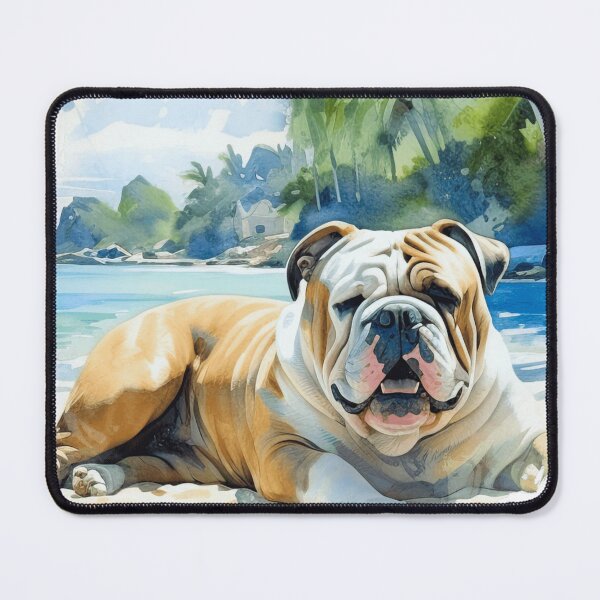 Item preview, English Bulldog On The Beach designed and sold by TheAnimalZ00.
