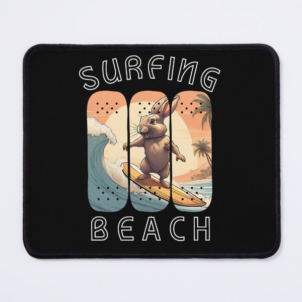 Item preview, Surfing Beach Rabbit Rides Board On Wave Palm Tree designed and sold by MyEpicSquare.