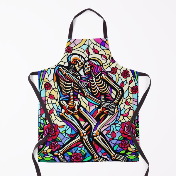 Item preview, Romantic Skeletons Dance Together In Stained Glass designed and sold by HippieFarms11.