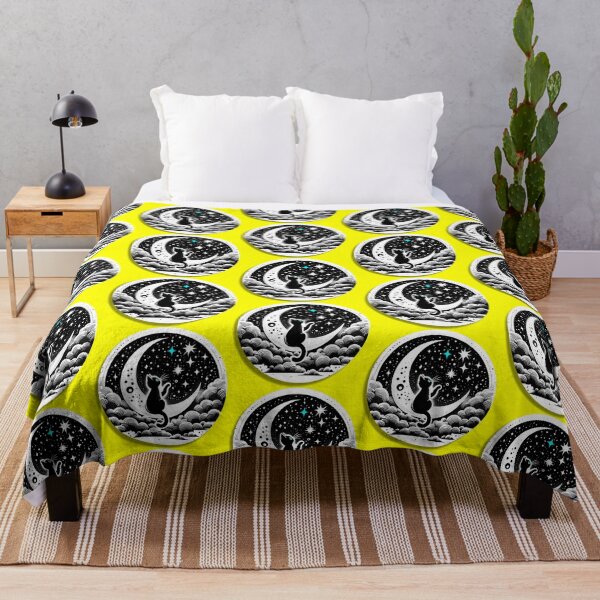 Item preview, KITTEN ON THE MOON - #FFFF00 designed and sold by Marlon Oseguera.