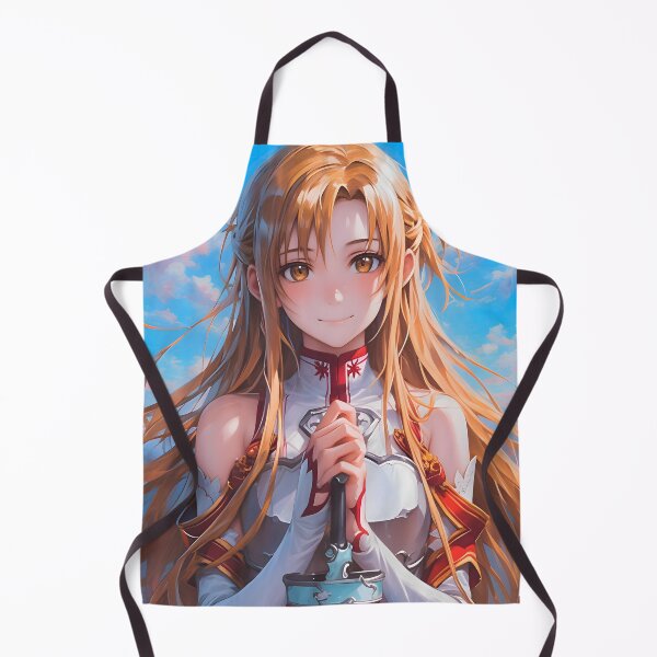 Item preview, Asuna SAO Cute Anime Girl With Long Hair and Sword in Hand Ready for Battle – Oil Painting Style designed and sold by DGitaldreamgirl.