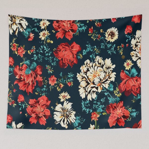 Item preview, Bright floral pattern on a dark background designed and sold by Erik Visnievskij.