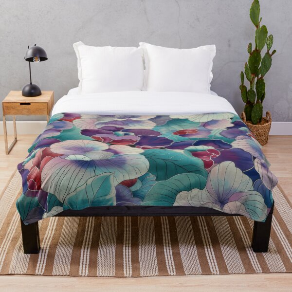 Artikelvorschau, Blumenmuster in den Farben Lila, Kastanienbraun und Aqua entworfen und verkauft von PrettyPinkSkies.
