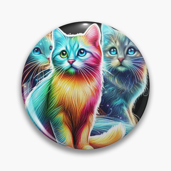 Item preview, A dazzling artistic painting of a cat illuminated in rainbow designed and sold by ROYAL-STAR.