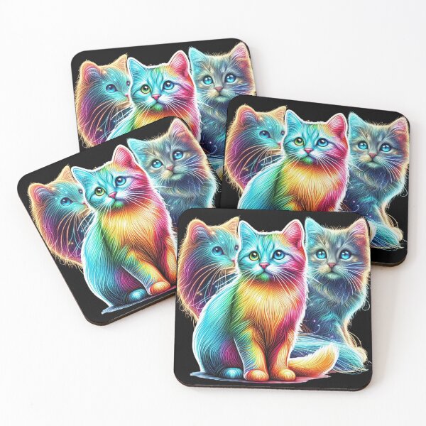 Item preview, A dazzling artistic painting of a cat illuminated in rainbow designed and sold by ROYAL-STAR.