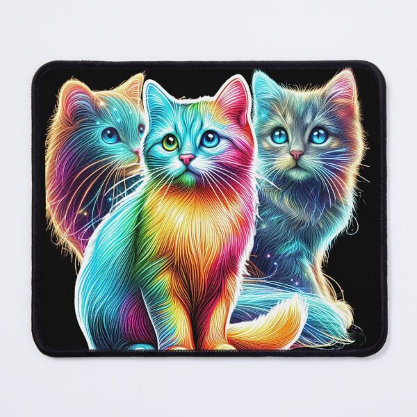 Item preview, A dazzling artistic painting of a cat illuminated in rainbow designed and sold by ROYAL-STAR.
