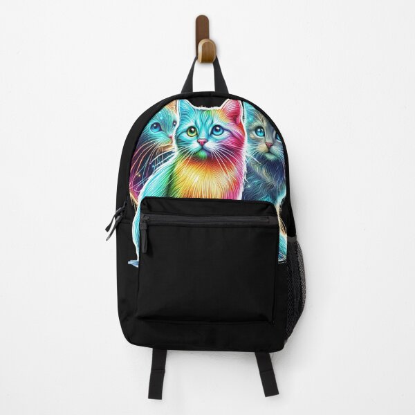 Item preview, Una deslumbrante pintura artística de un gato iluminado por un arco iris. designed and sold by ROYAL-STAR.