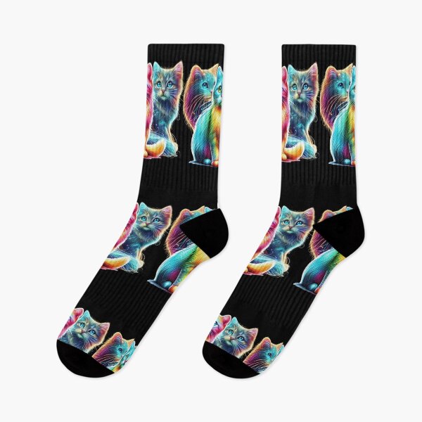 Item preview, A dazzling artistic painting of a cat illuminated in rainbow designed and sold by ROYAL-STAR.