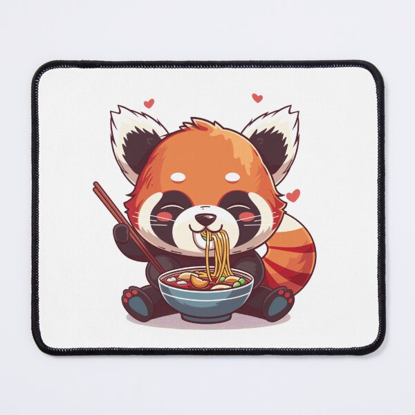 Item preview, Red Panda eating ramen designed and sold by MilkyBerryShop.