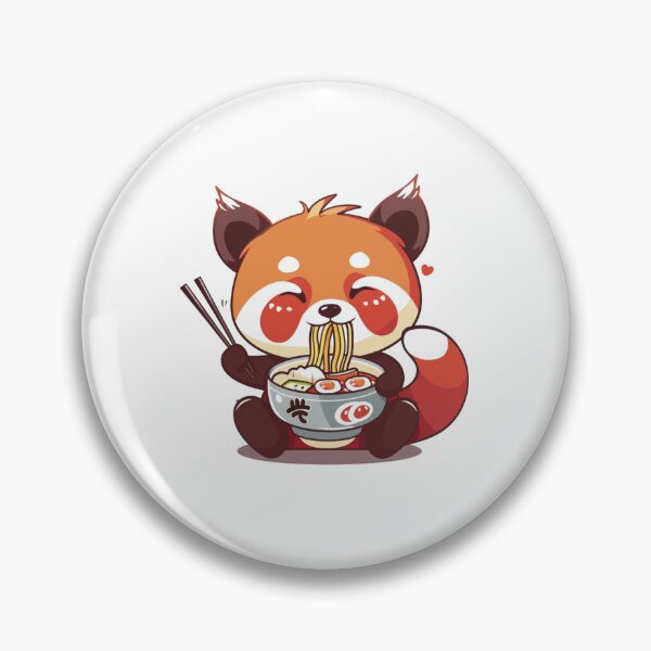 Item preview, Cute Red Panda eating ramen designed and sold by MilkyBerryShop.