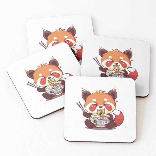 Item preview, Cute Red Panda eating ramen designed and sold by MilkyBerryShop.