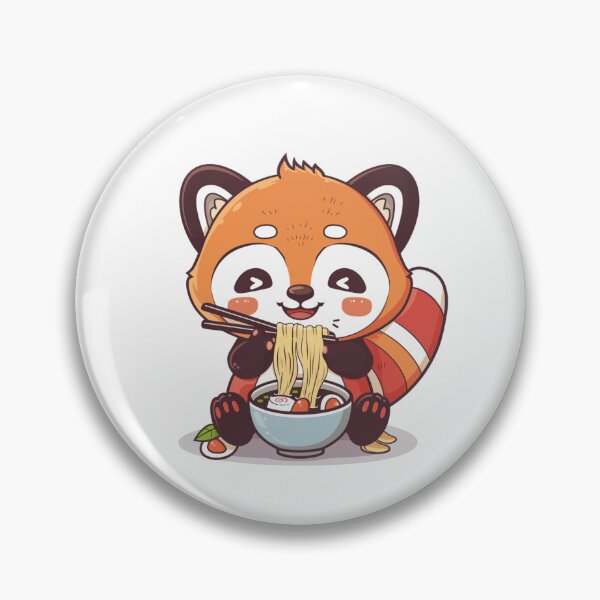 Item preview, Cute Red Panda eating ramen designed and sold by MilkyBerryShop.