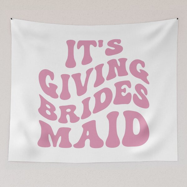 Item preview, It's Giving Bridesmaid in Wavy Groovy Pink designed and sold by My Sweet Engagement.