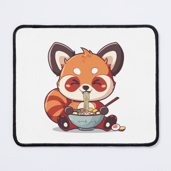 Item preview, Cute Red Panda eating ramen designed and sold by MilkyBerryShop.