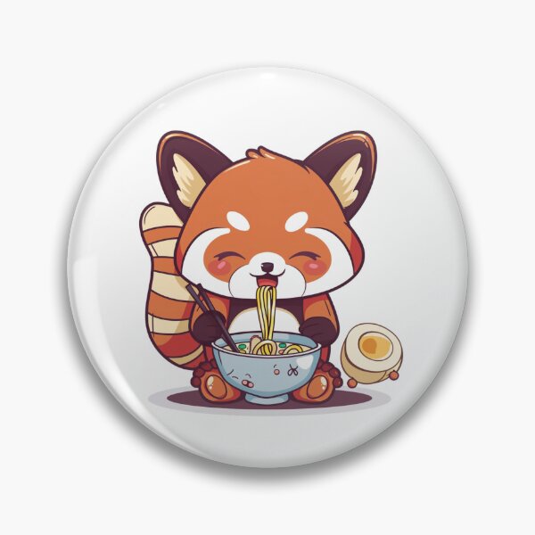 Item preview, Kawaii Red Panda eating ramen designed and sold by MilkyBerryShop.
