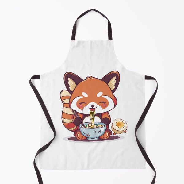 Item preview, Kawaii Red Panda eating ramen designed and sold by MilkyBerryShop.