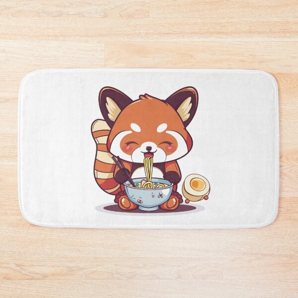 Item preview, Kawaii Red Panda eating ramen designed and sold by MilkyBerryShop.