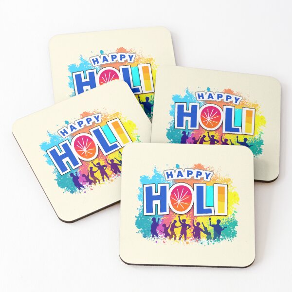 Item preview, Festival Fervor: 'Happy Holi' with Dancing Silhouettes and Color Explosion designed and sold by FEBRICAST.